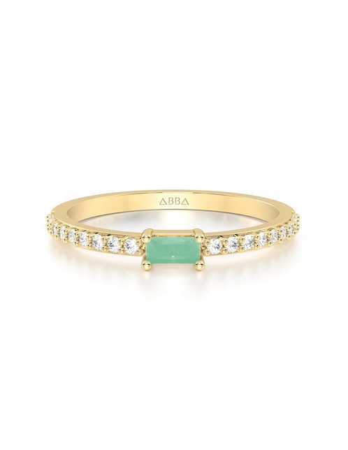 Anillo "de (si aplica)" ninguna abba joyas sin familia sin temática 14 k "de" oro zirconia