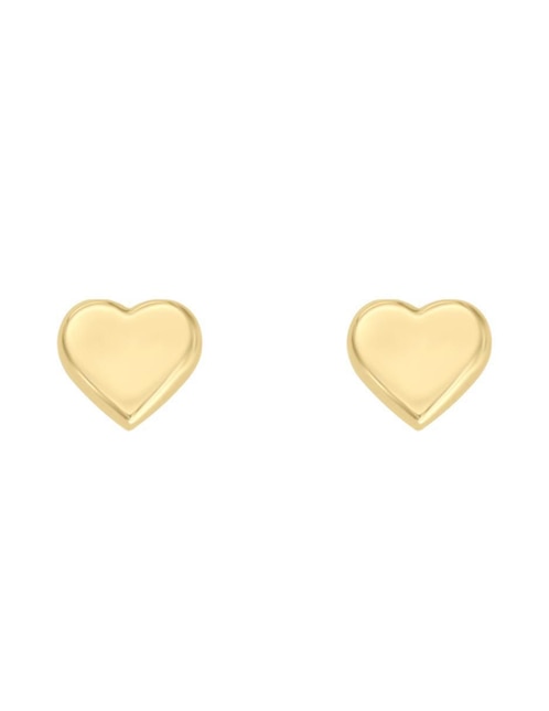 Broqueles de corazón Fianelli Liebe de oro con acabado brillante