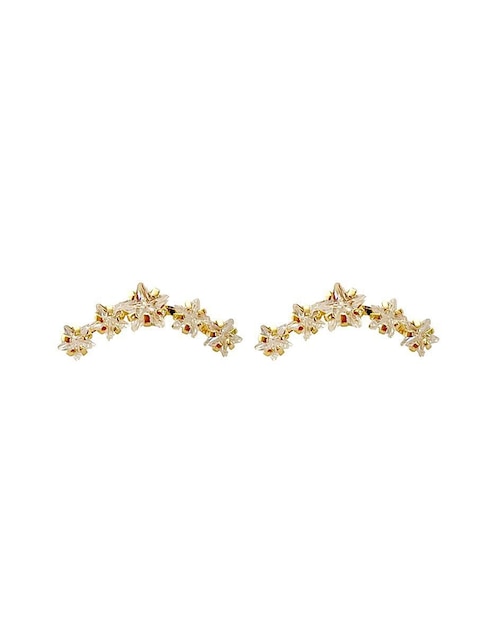 Broqueles de estrella Mancini de oro con acabado brillante zirconia