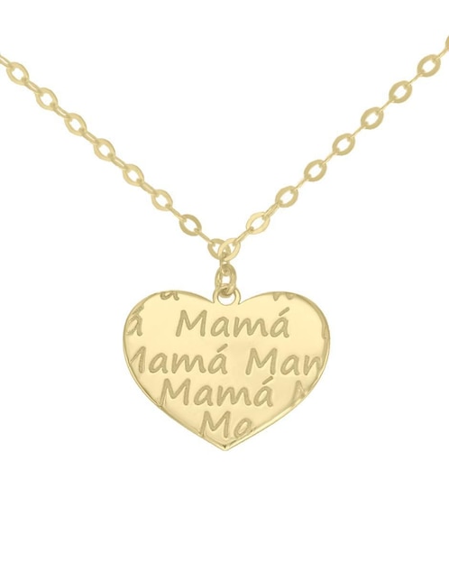 Colgante Y Dije de corazón Fianelli mamá de oro amarillo 14 K
