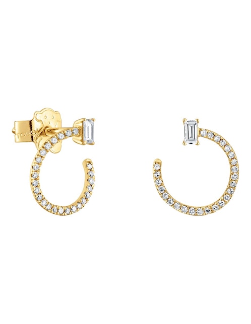 Aretes de aro Tous Les Classiques de oro con acabado pavé diamante