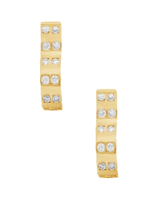 Aretes circulares Unlimited By Ob con acabado chapa de oro zirconia