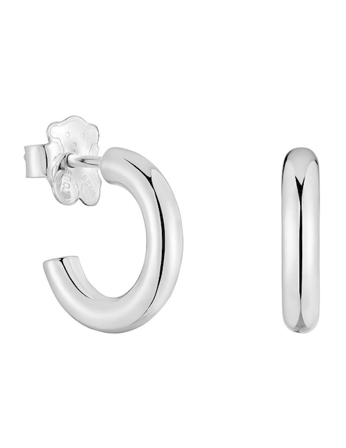 Aretes de aro circulares Tous de plata P 925 con acabado brillante
