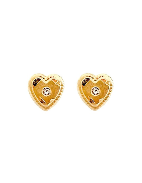 Broqueles de corazón Mancini de oro con acabado pavé zirconia