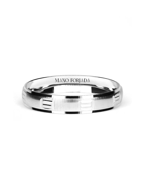 Argolla de oro blanco 10 k Mano Forjada