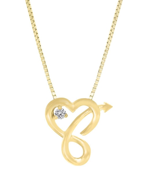 Colgante y dije "de" corazón fianelli amore sin temática "de" oro 14 k diamante