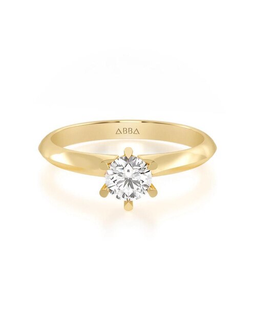 Anillo de compromiso de oro 14 k moissanita