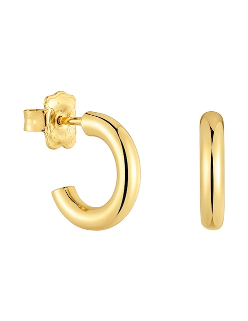 Aretes de aro Tous de plata P 925 con acabado baño de oro