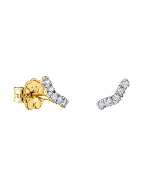 Aretes Tous Les Classiques de oro con acabado pavé diamante