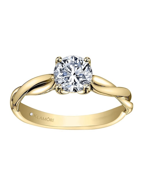 Solitario "de" oro 14 k klamore diamante