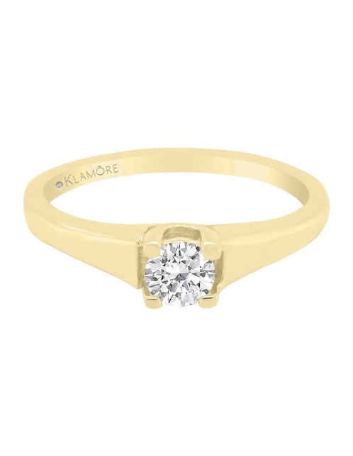 Solitario "de" oro 14 k klamore diamante