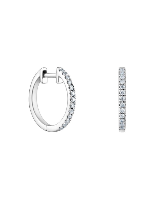 Aretes de aro Tous Les Classiques de oro blanco con acabado pavé diamante