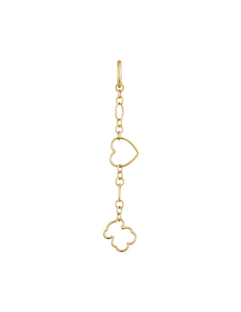 Aretes Tous New Silueta de plata P 925 con acabado baño de oro