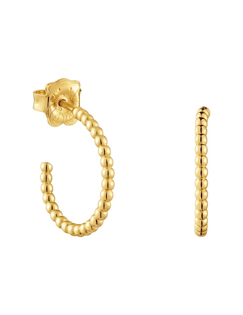 Aretes de aro de plata P 925 con acabado brillante 1