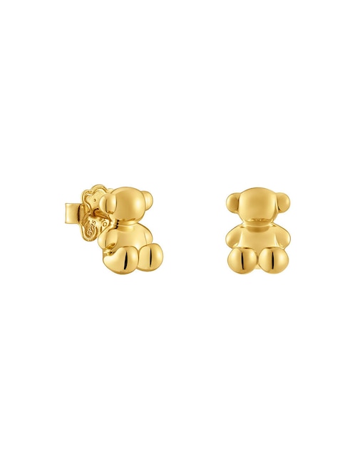 Broqueles de oso Bold Bear de plata P 925 con acabado baño de oro