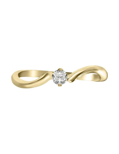 Solitario "de" oro 14 k klamore diamante