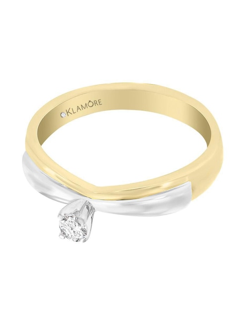 Solitario "de" oro 14 k klamore diamante