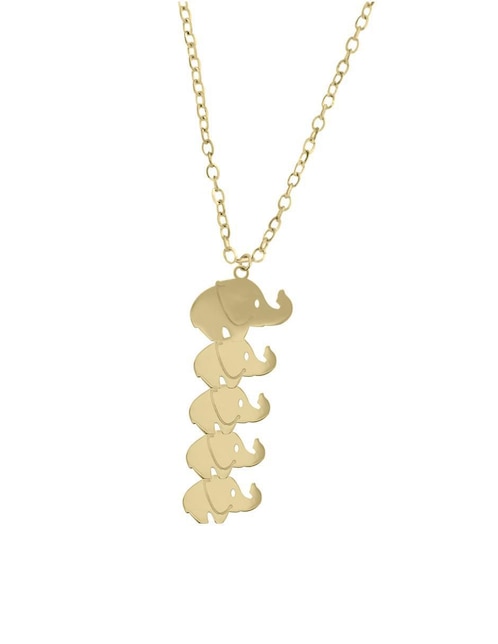 Colgante Y Dije de elefante Fianelli rhodina de oro amarillo 14 K