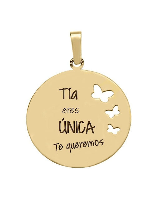 Dije circular Fianelli tía de oro amarillo 14 K