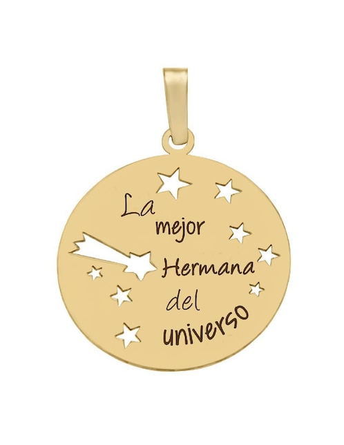 Dije circular Fianelli hermana de oro amarillo 14 K