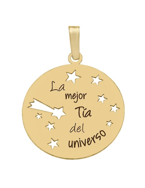 Dije circular Fianelli tía de oro amarillo 14 K