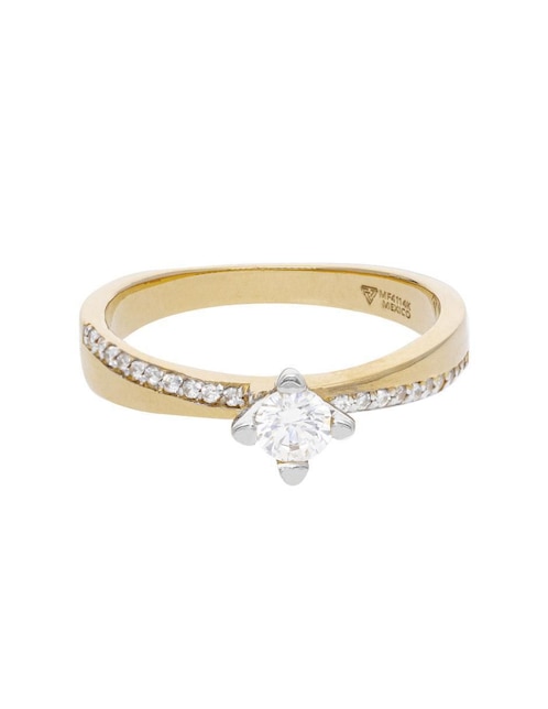 Anillo "de (si aplica)" redondo fonelli sin familia sin temática 14 k "de" oro blanco zirconia