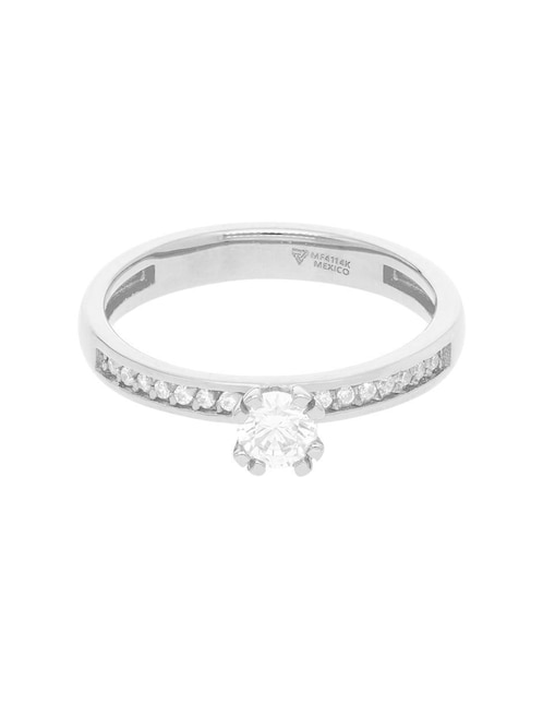 Anillo 14 k de oro amarillo zirconia brillante 1