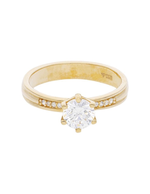 Anillo "de (si aplica)" redondo fonelli sin familia sin temática 14 k "de" oro rosa zirconia