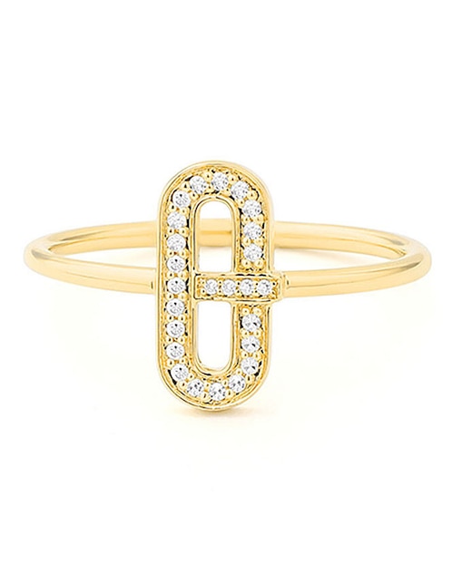 Anillo ovalado Facet Barcelona Smart 14 k de oro amarillo diamante pulido