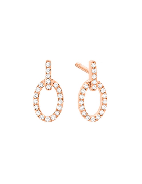Aretes ovalados Facet Barcelona Smart de oro con acabado brillante diamante