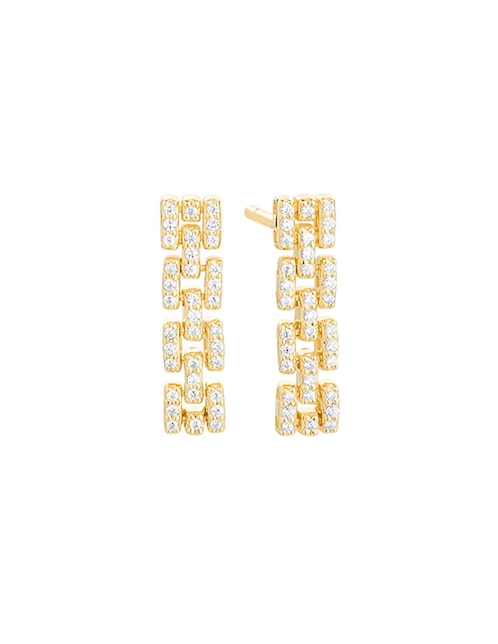 Aretes de eslabones Facet Barcelona Smar de oro con acabado brillante diamante