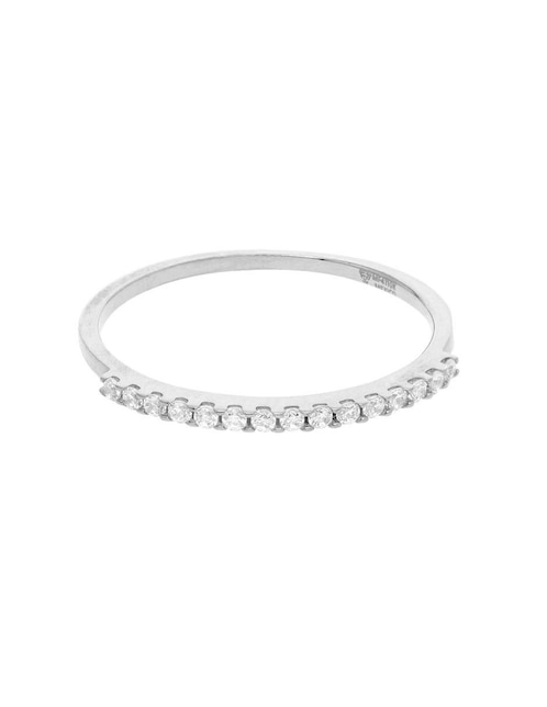 Anillo 14 k de oro blanco zirconia brillante 1