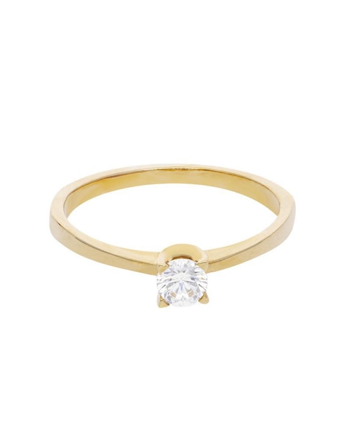Anillo "de (si aplica)" redondo fonelli sin familia sin temática 14 k "de" oro amarillo zirconia