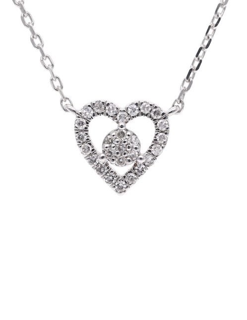 Colgante y dije de corazón Facet Barcelona de oro blanco 14 K