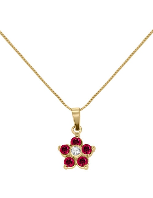 Colgante Y Dije de flor Fascinare camelia de oro amarillo 14 K
