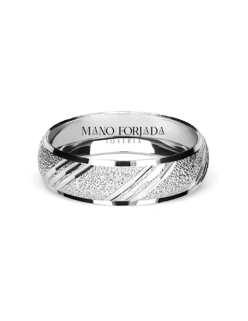 Argolla de oro blanco 10 k Mano Forjada