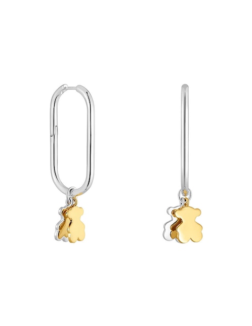 Aretes de aro Tous Sweet Dolls de plata P 925 con acabado baño de oro