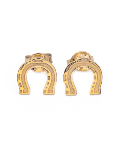 Broqueles de caballo Teresa Díaz Joyería Mexicana Elegancia Equina de plata P 925 con acabado baño de oro