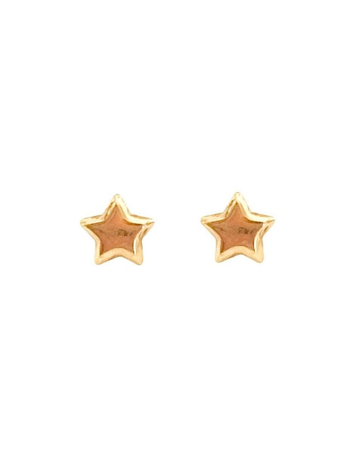Broqueles de estrella de oro con acabado brillante