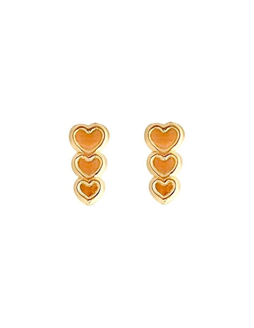 Broqueles de corazón de oro con acabado brillante Broqueles de corazón de oro con acabado brillante