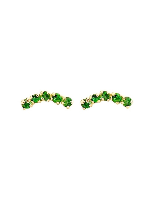 Broqueles de barra Mancini de oro con acabado brillante zirconia