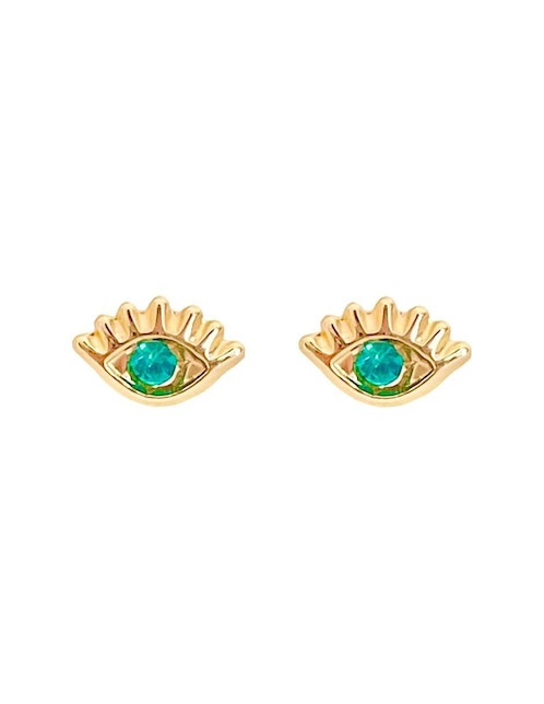 Broqueles de ojo turco Mancini de oro con acabado brillante zirconia