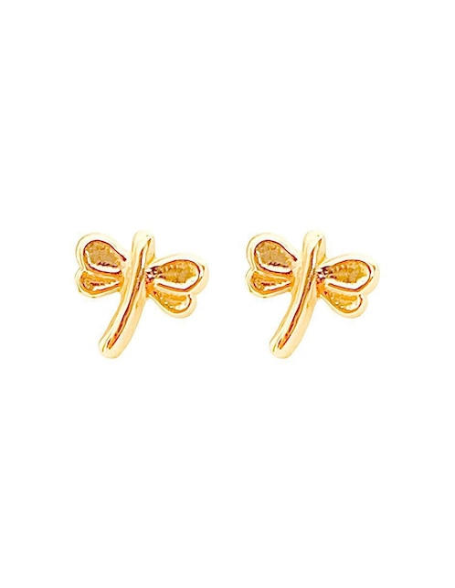 Broqueles de libélula Mancini de oro con acabado brillante