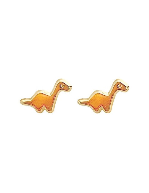 Broqueles de dinosaurio Mancini de oro con acabado brillante