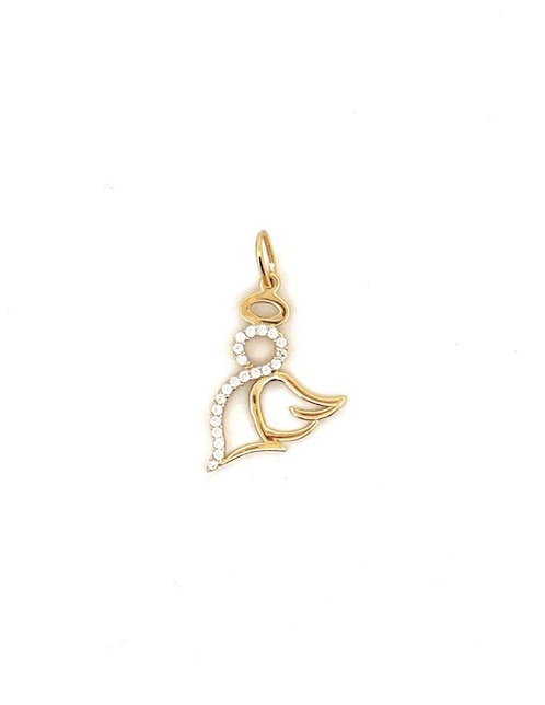 Dije de ángel de oro 14 K circonita 1