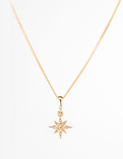 Collar estrella de estrella de oro 14 K 1