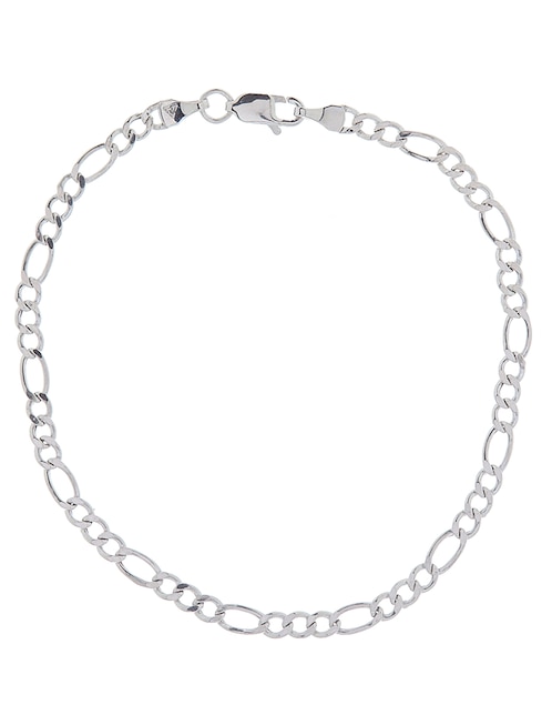 Pulsera de oro blanco 14 K con acabado liso 1