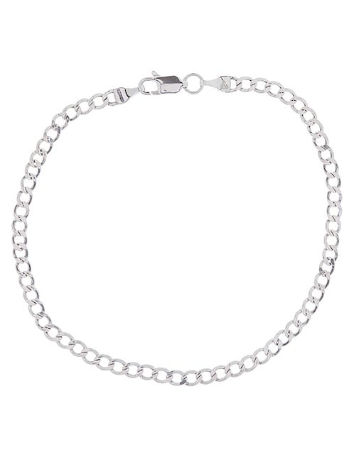 Pulsera Fonelli de oro blanco 14 K Cubana con acabado pulido