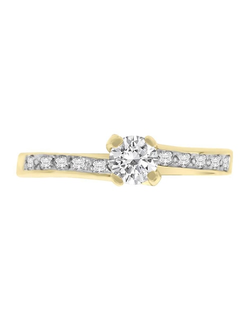 Solitario "de" oro 14 k klamore kareen diamante