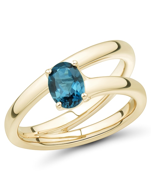 Anillo 14 k de oro topacio azul de londres 1